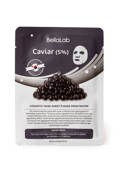 Komplet 20 mask za obraz s kaviarjem (5 %).