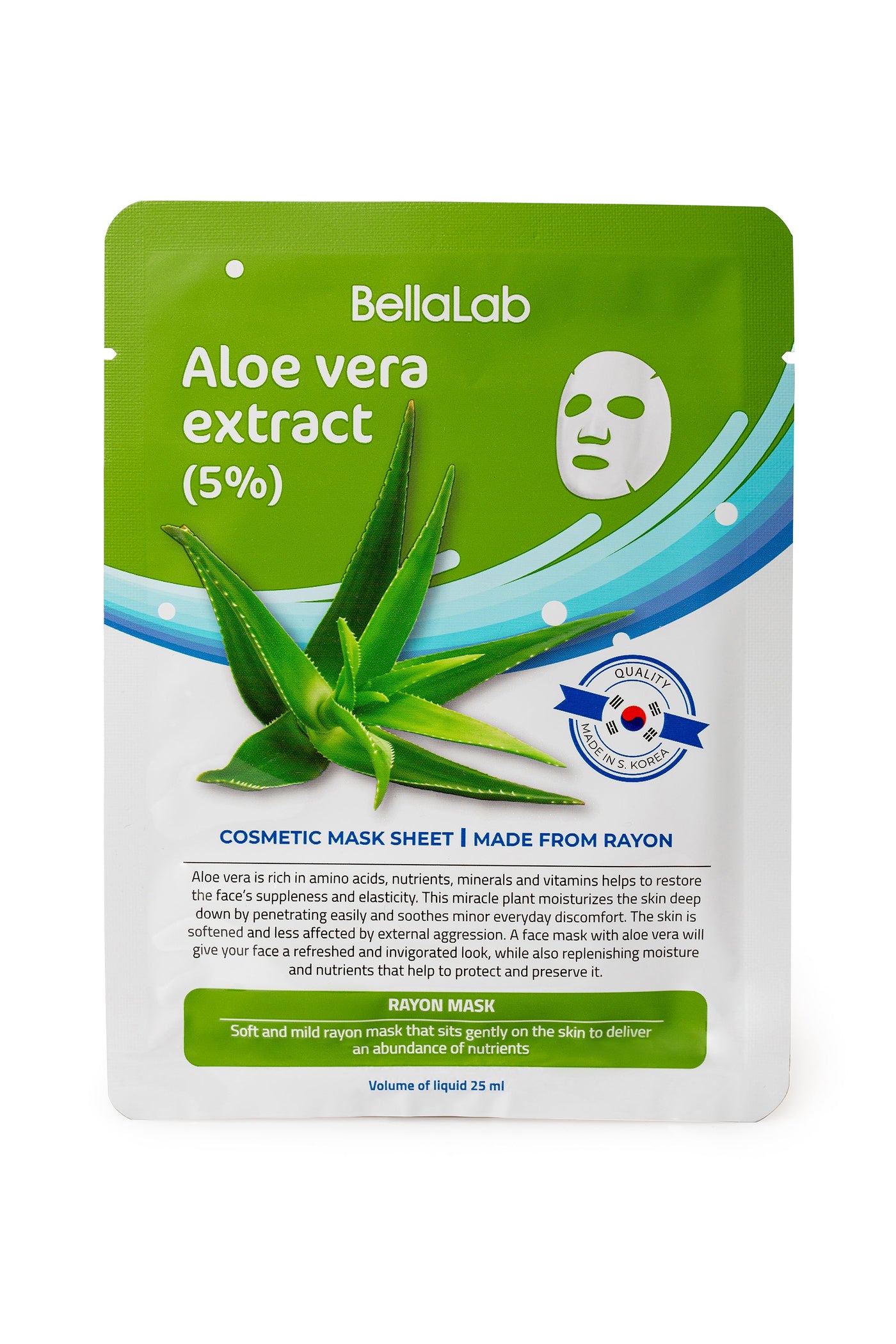 Komplet 20 mask za obraz z izvlečkom aloe vera (5 %).